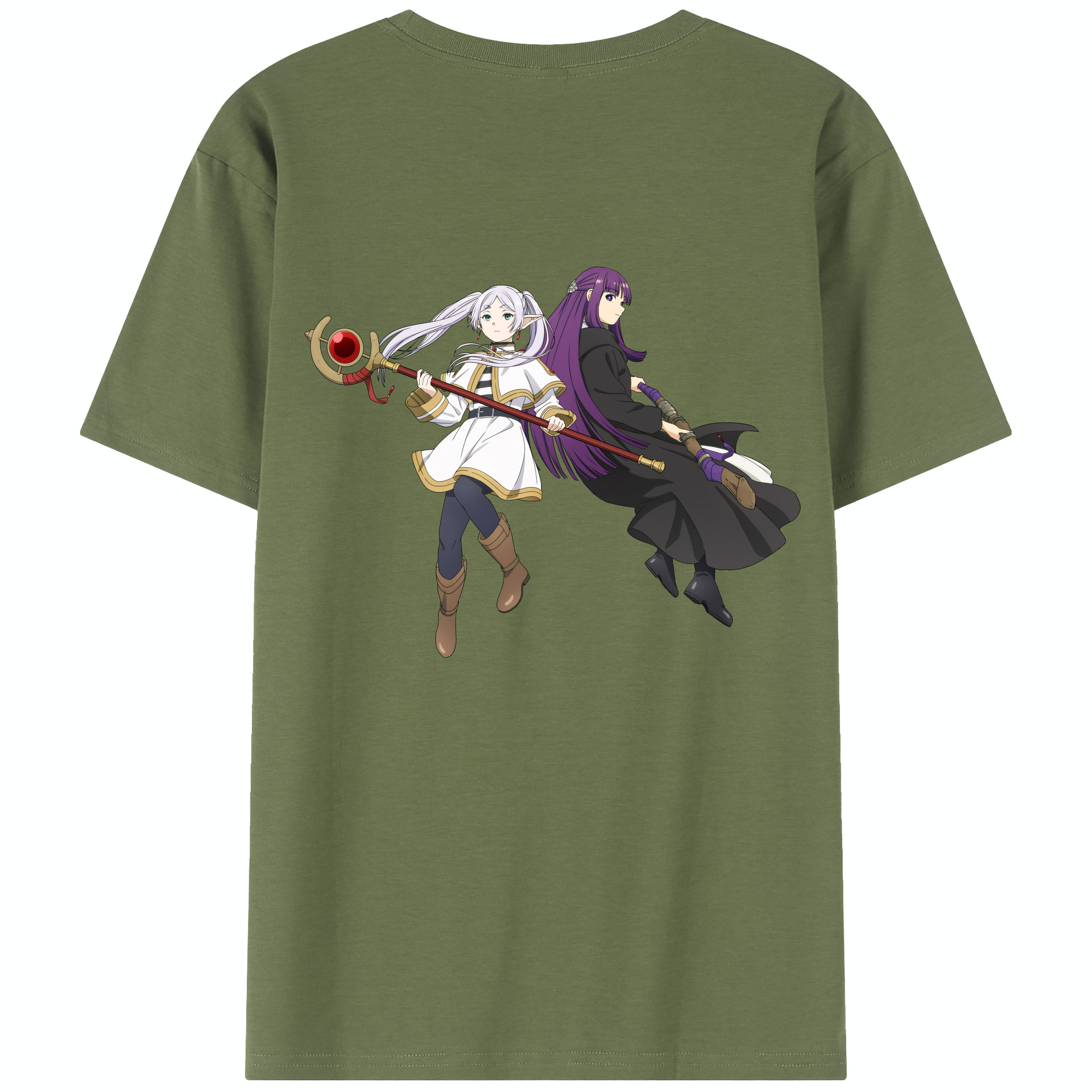 （画像用） 葬送のフリーレン Frieren 綿100％半袖Tシャツ（背面プリント）